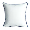 White Navy Blue  Embroidered Horse Piped Luxury Cushion Cover - Equestrian Collection