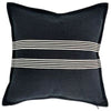 Black White Stripe Woven Fabric Cushion Cover - Geometric Collection