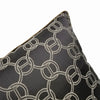 Brown Silky Chain Print Geometric Link Design Jacquard Cushion Cover - Geometric Collection