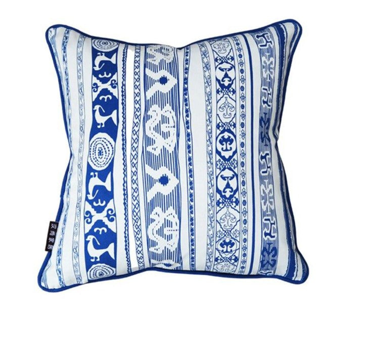 Porcelain Print Blue White Chinese Style Traditional Classic Cushion Cover - Botanical Collection