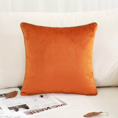 Terracotta Orange Plain Velvet Cushion