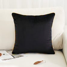 Black Plain Velvet Cushion