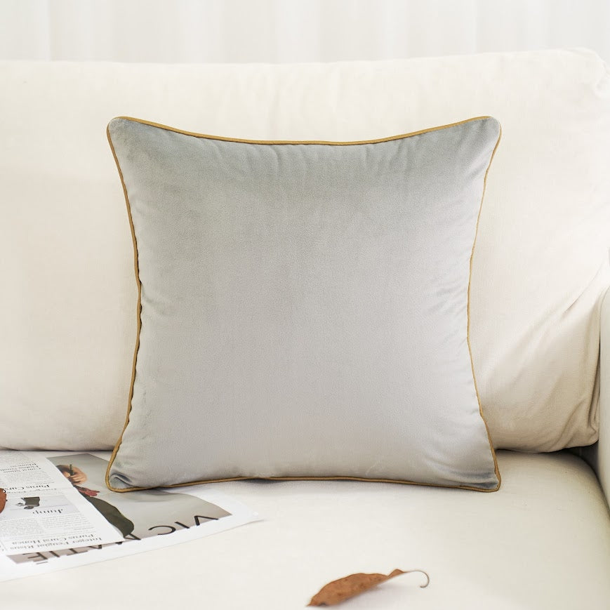 Grey Plain Velvet Cushion