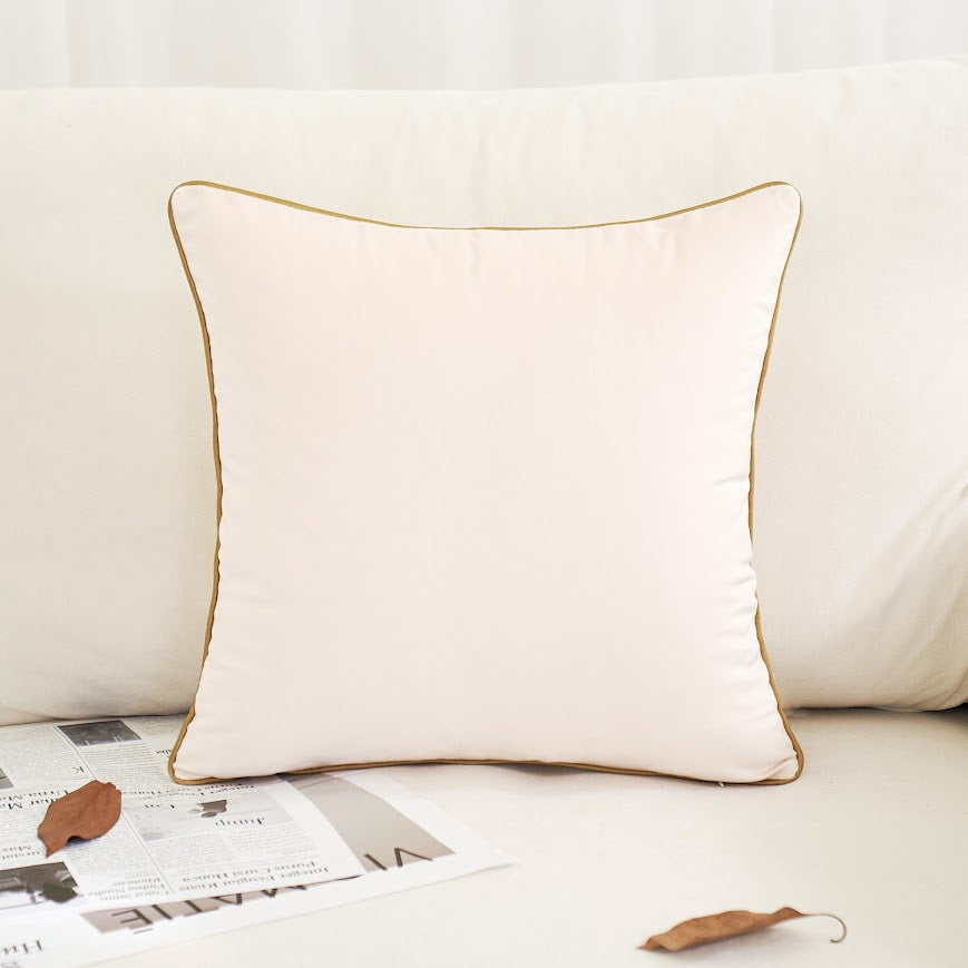 Cream Velvet Plain Cushion