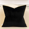 Black Velvet Gold Stripe Modern White Cushion Cover - Geometric Collection