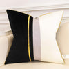 Black Velvet Gold Stripe Modern White Cushion Cover - Geometric Collection