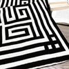 Black and White Greek Key Blanket Throw Monochrome
