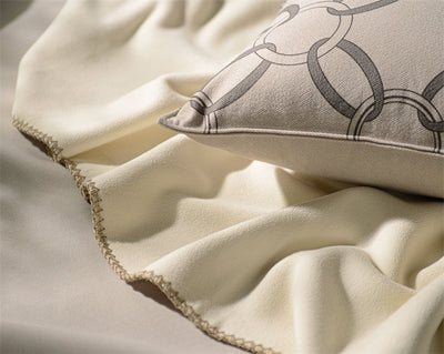 Chain Print Blanket Sofa Bed Throw Beige Grey