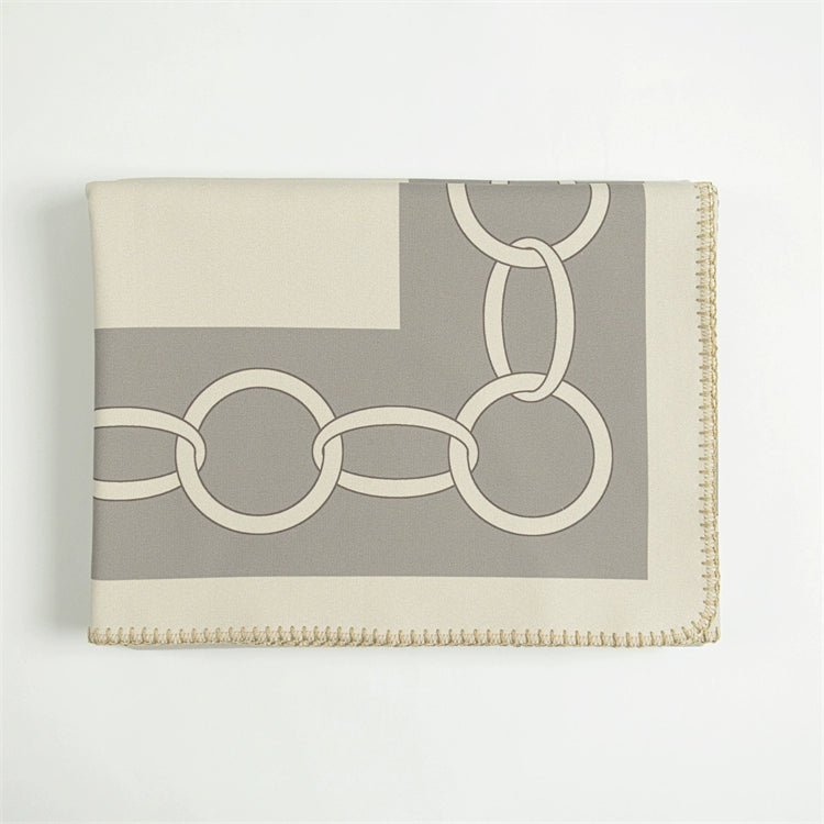 Chain Print Neutral Blanket