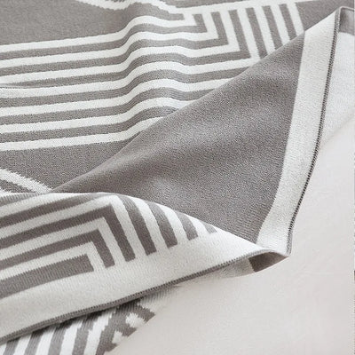 Grey Geometric Luxury Blanket