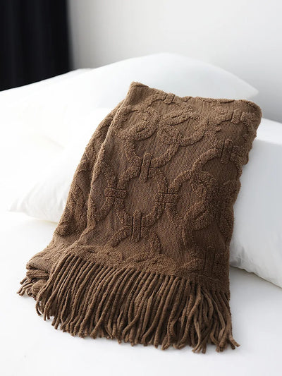 Mocha Textured Throw Blanket