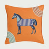 Luxury Wool Horse Pillowcase - Orange Sofa Decor