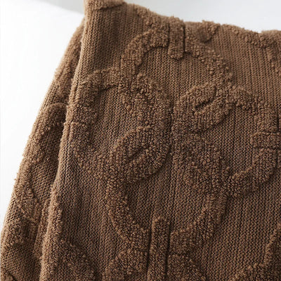 Mocha Textured Throw Blanket