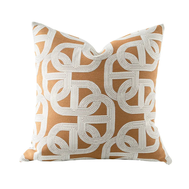 High-End Double-Sided Geometric Jacquard Cushion Cover