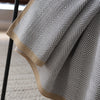 Herringbone Geometric Blanket Throw Grey Neutral
