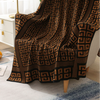 Black White Geometric Jacquard Knitted Throw Blanket Plaid Bedspread