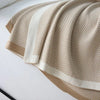 Beige Herringbone Knit Blanket