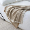 Beige Herringbone Knit Blanket