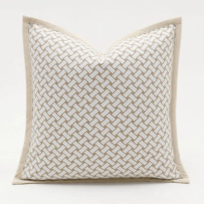 Oat Geometric Jacquard Luxury Cushion Cover for Home Decor