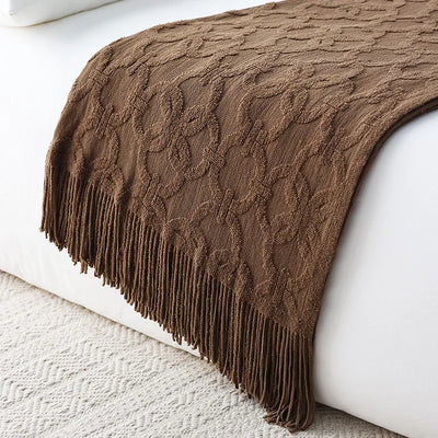 Mocha Textured Throw Blanket