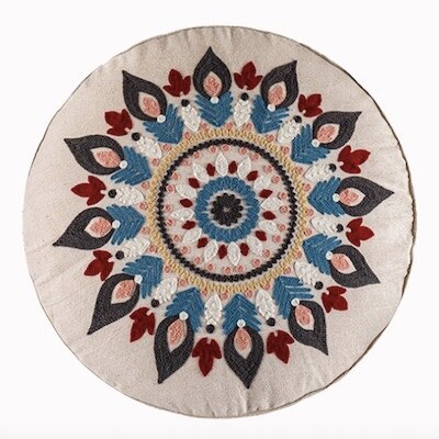 Bohemian Art Deco Moroccan Colourful Round Cushion Cover- Retro Collection