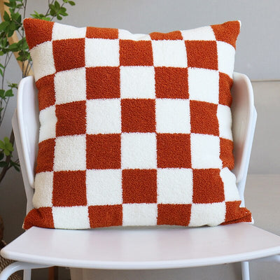 Chessboard Boucle Cushion Cover - Retro Collection