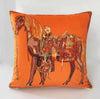 Orange Horse Print Cushion Cover - Equestrian Collection