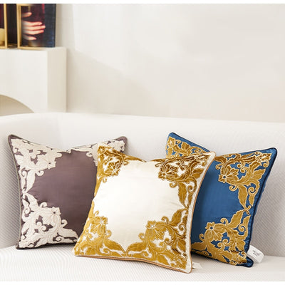 Ornate Velvet Embossed Cushion Cover - Royal Collection