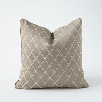 Neutral Geometric Print Jacquard Cushion Cover - Geometric Collection