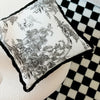 Toile de Jouy Black White Jungle Print Luxury Cushion Cover - Botanical Collection