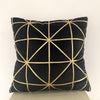 Black & Gold Geometric Print Velvet Cushion Cover - Geometric Collection
