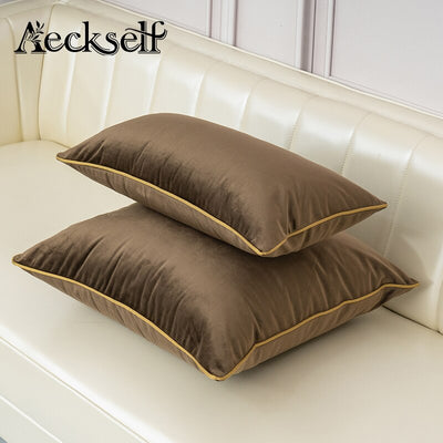 Luxury Velvet Cushion Cover with Gold Piped Edge - Royal Collection