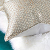 Champagne Green Gold Metallic Woven Effect Luxury Cushion Cover - Geometric Collection