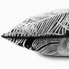 Black Grey Peacock Herra Feather Print Jacquard Luxury Cushion Cover - Botanical Collection