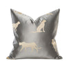 Silky Grey Leopard Jacquard Grey Luxury Cushion Cover - Animal Collection