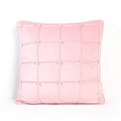 Pink Velvet Pearl Embellished Cushion Cover - Retro Collection
