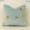 Light Blue Velvet Gingko Leaf Piped Luxury Cushion Cover - Botanical Collection