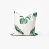 White Green Palm Leaf Print Botanical Nordic Style Linen Cushion Cover - Botanical Collection