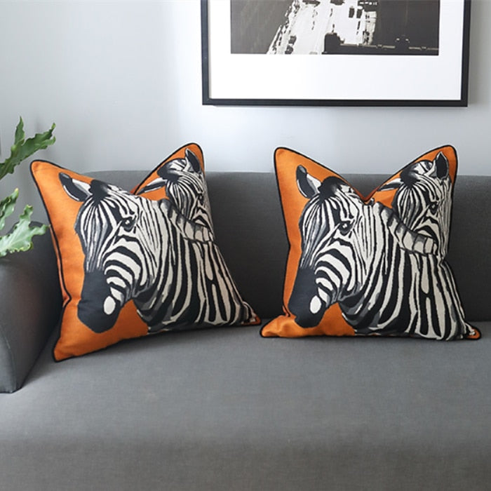 Orange Zebra Cushion