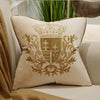 Cream Velvet Gold Coat of Arms Royal Cushion Cover - Royal Collection