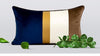 Velvet Navy Blue Gold Taupe Modern Stripe Cushion Cover - Geometric Collection