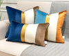 Velvet Teal Blue Terracotta Gold Modern Stripe Cushion Cover - Geometric Collection