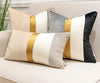 Grey Gold Black Velvet Modern Stripe Luxury Cushion Cover - Geometric Collection