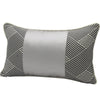 Silver Grey Ribbon Stripe Lumbar Rectangular Luxury Cushion Cover - Geometric Collection