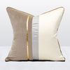 Taupe Velvet Gold Stripe White Modern Cushion Cover - Geometric Collection