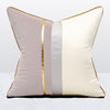 Mauve Velvet Gold Stripe Modern White Cushion Cover - Geometric Collection