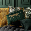Emerald Forest Green Velvet Leopard Animal Cushion Cover - Animal Collection