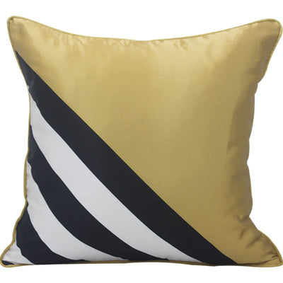 Luxury Jacquard Gold Black White Stripe Monochrome Modern Style Cushion Cover - Geometric Collection