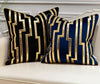 Black Gold Velvet Stripe Cushion Cover - Geometric Collection