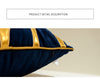 Navy Blue Velvet Gold Modern Geometric Cushion Cover - Geometric Collection